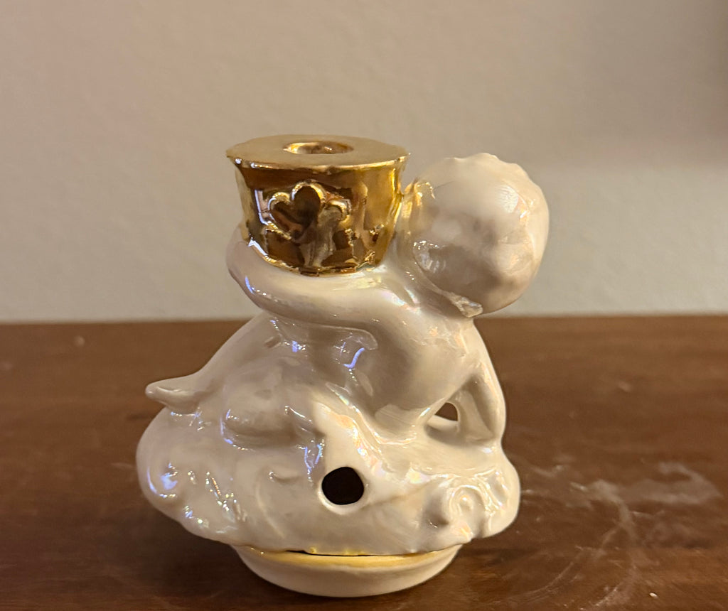 Tiny Gold Cherub  Incense cone burner