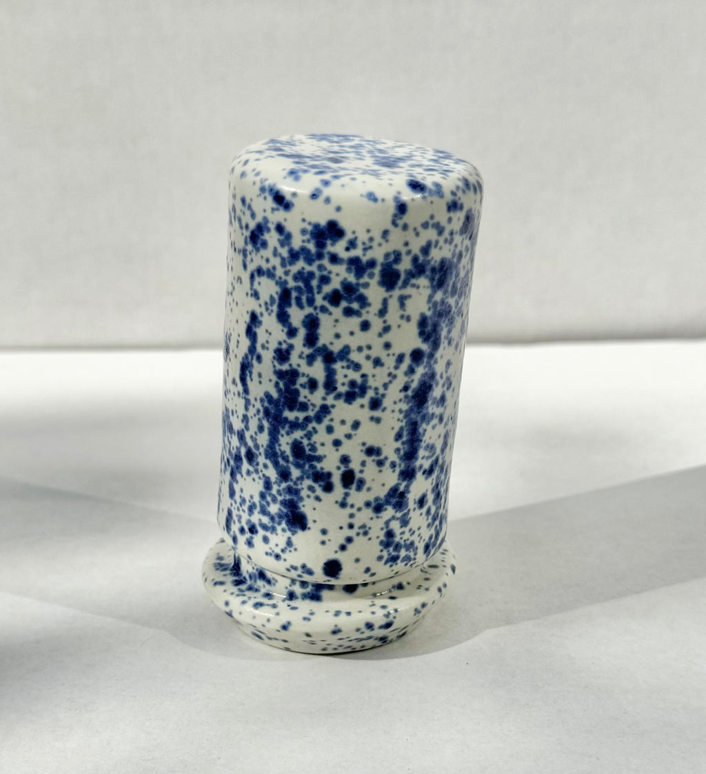 Ceramic Matchstick Holder, handmade, pink, rose, sea salt, speckled blue