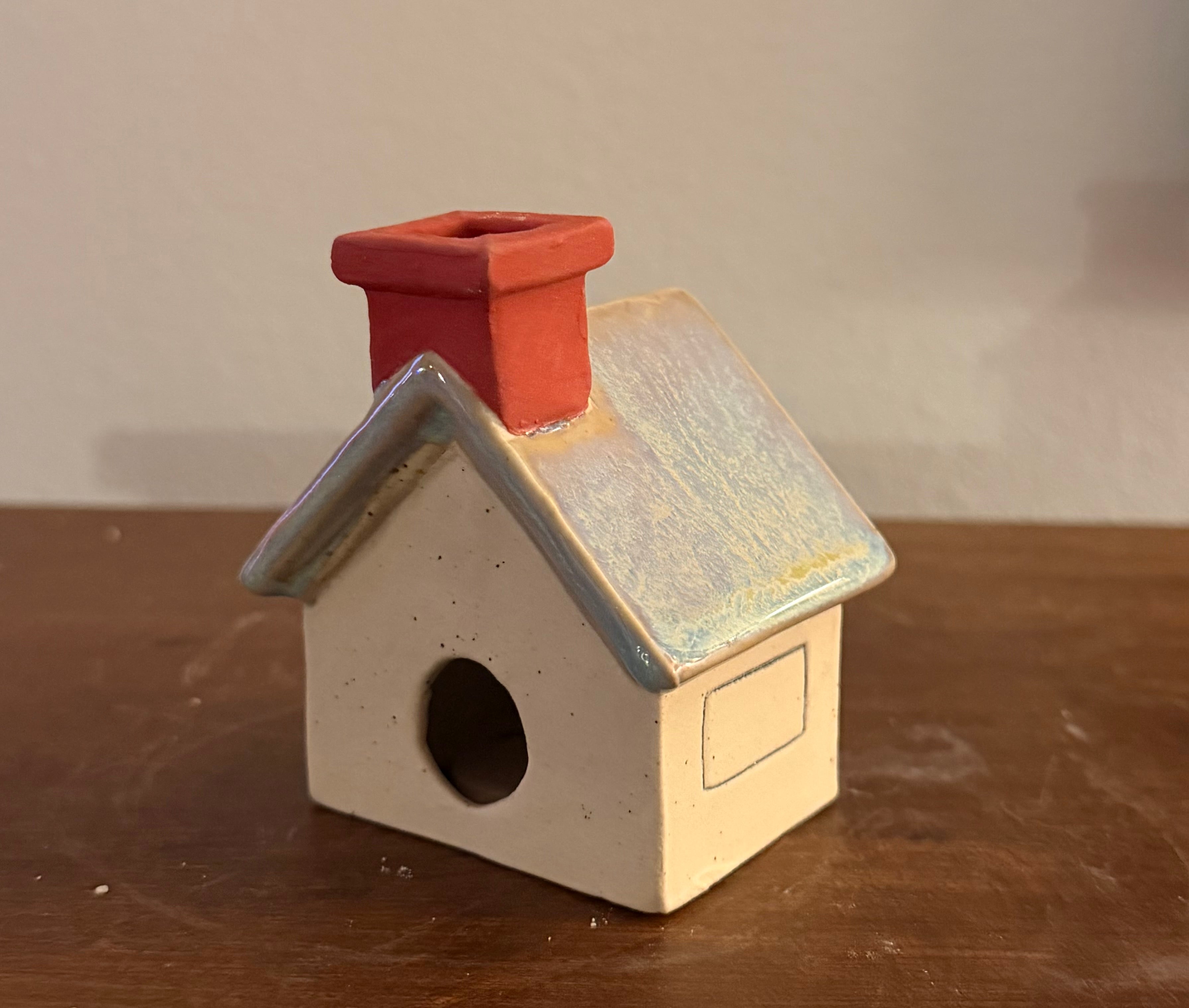 Tiny House  Incense cone burner blue