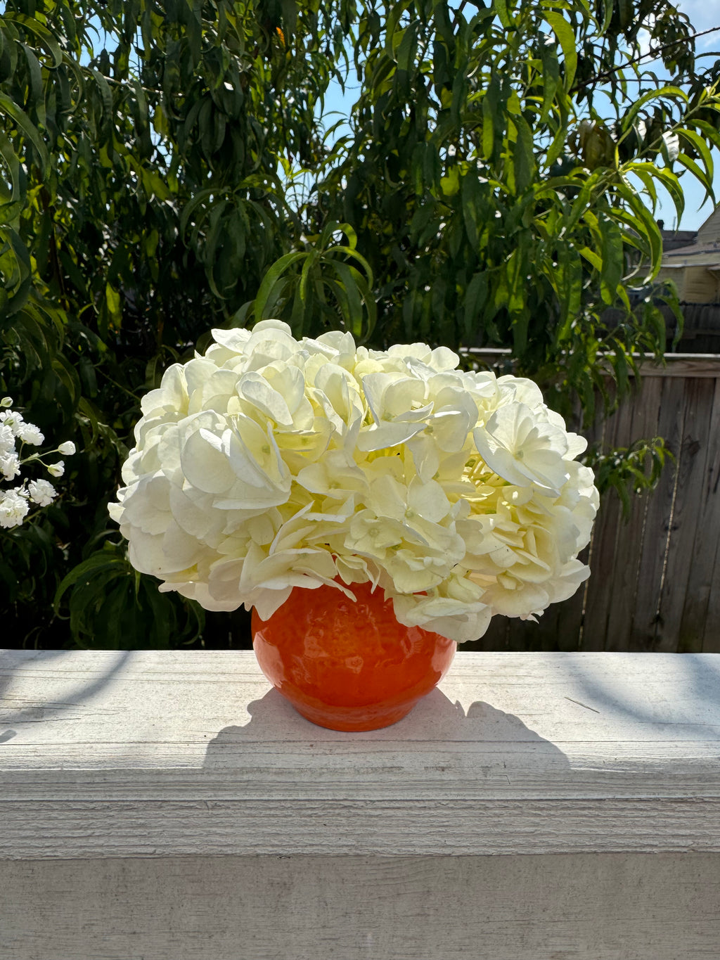 Ceramic Orange Bud Vase, Small Vase