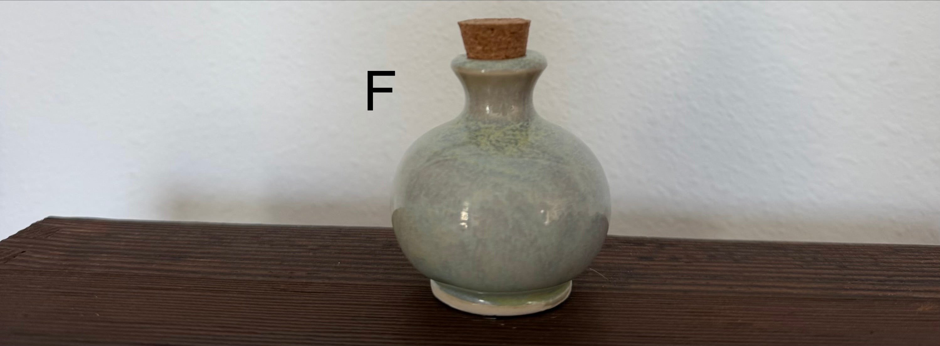 Tiny Ceramic bud vase, perfume bottle, potion bottle, with cork