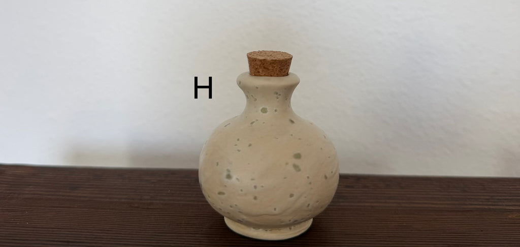 Tiny Ceramic bud vase, perfume bottle, potion bottle, with cork