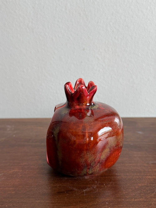 ceramic pomegranate  candle holder, votive holder, fake candle