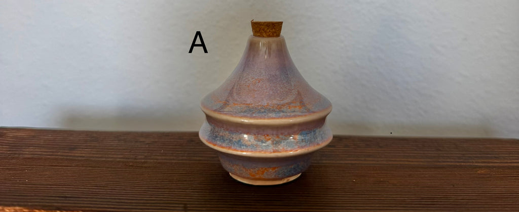 Tiny Ceramic bud vase, perfume bottle, potion bottle, with cork