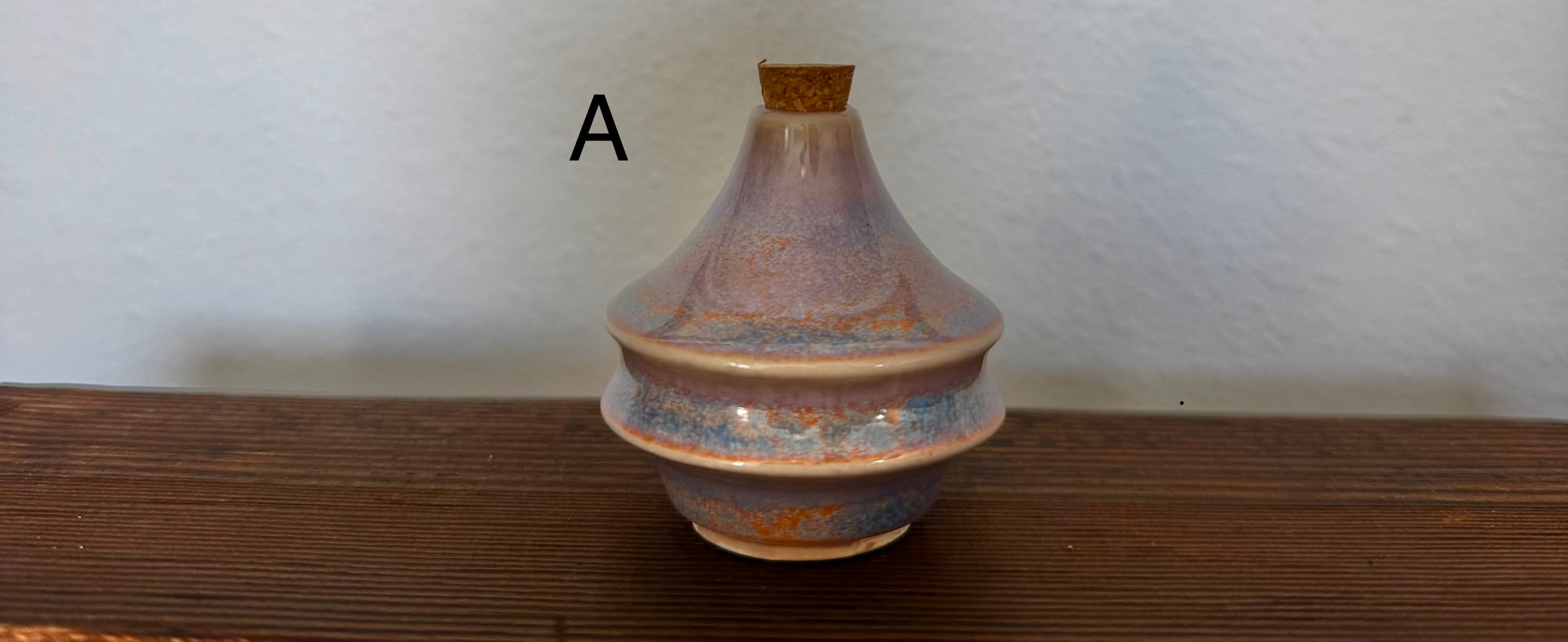 Tiny Ceramic bud vase, perfume bottle, potion bottle, with cork