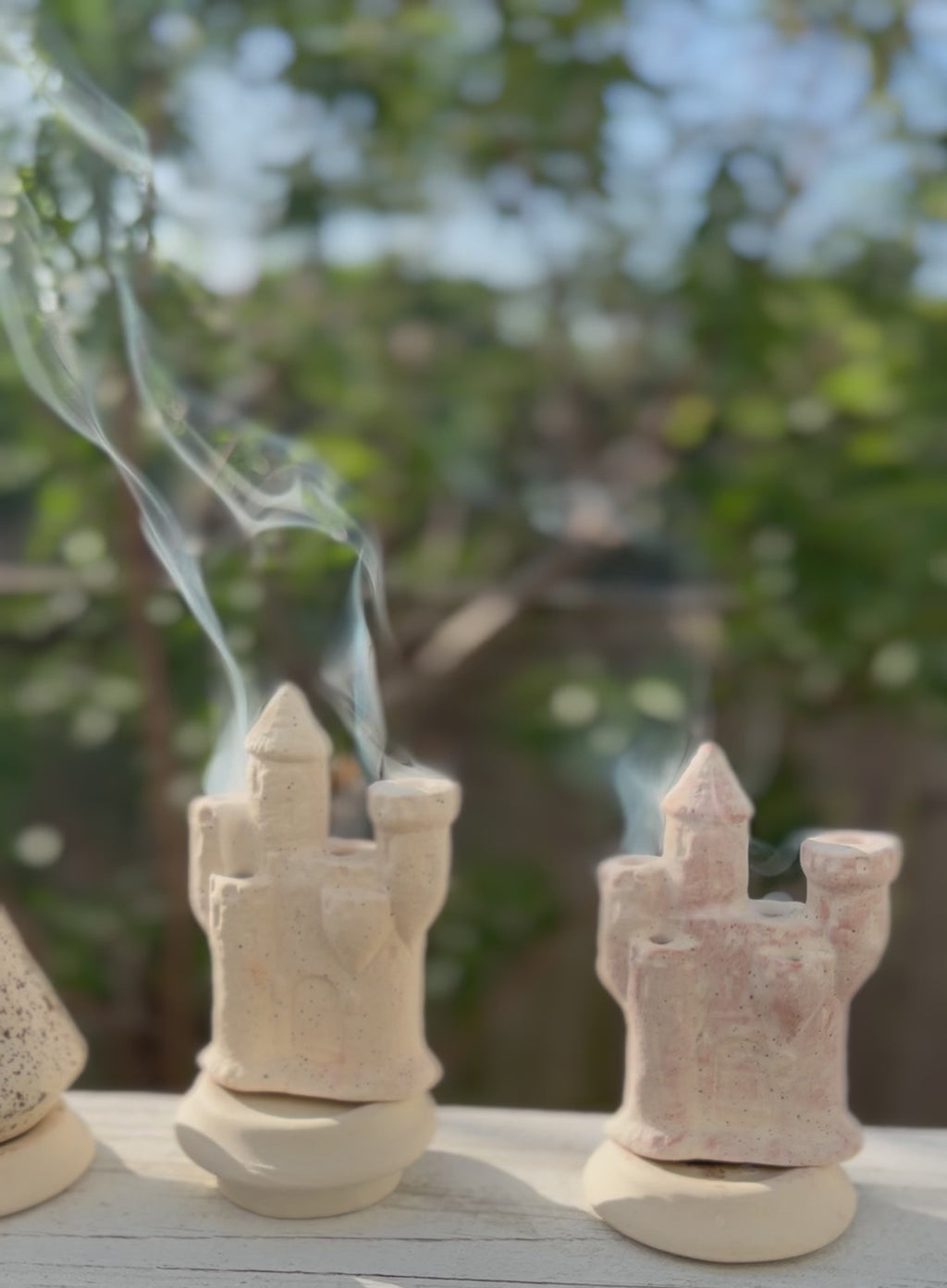 Ceramic Sand Castle Incense cone burner