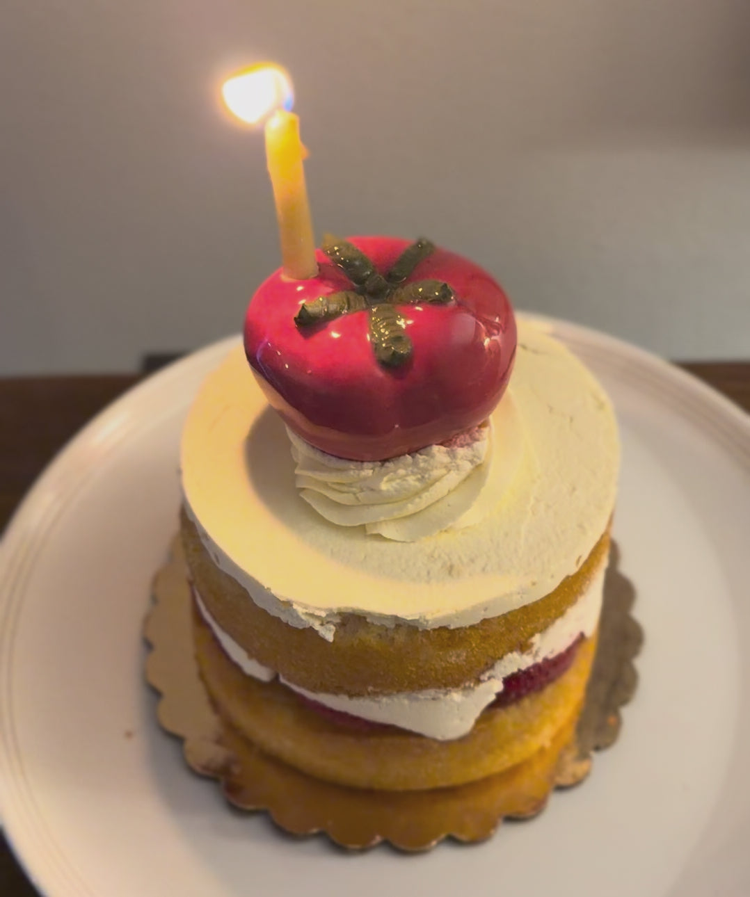 Tomato Cake  topper, candle holder