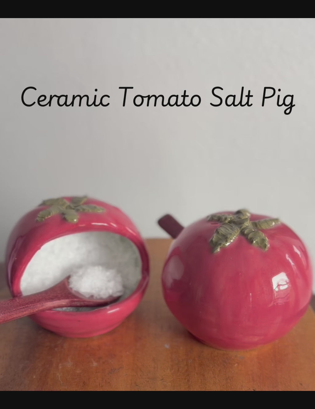 Ceramic Tomato Salt Cellar, Salt Pig